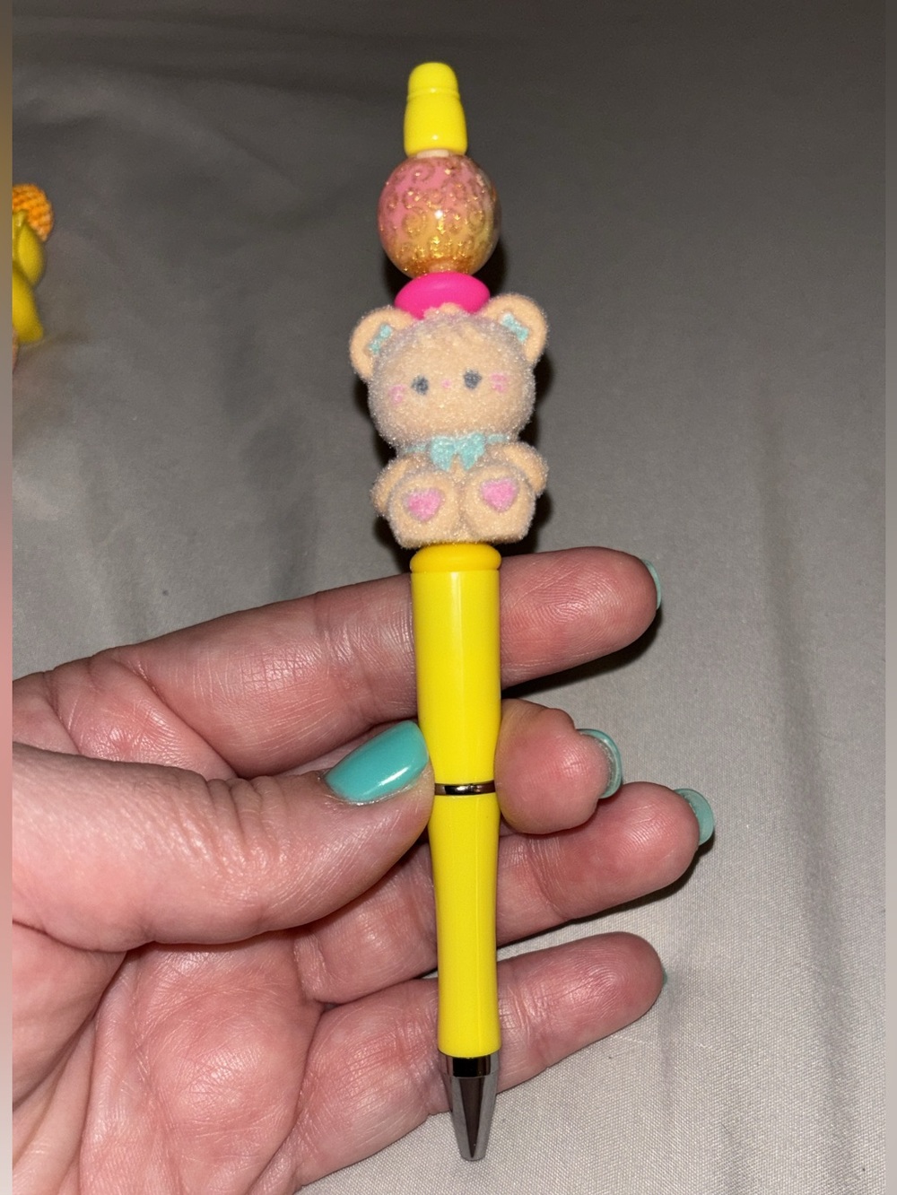 Cute Yellow Bear Top Kids Toy Pen
